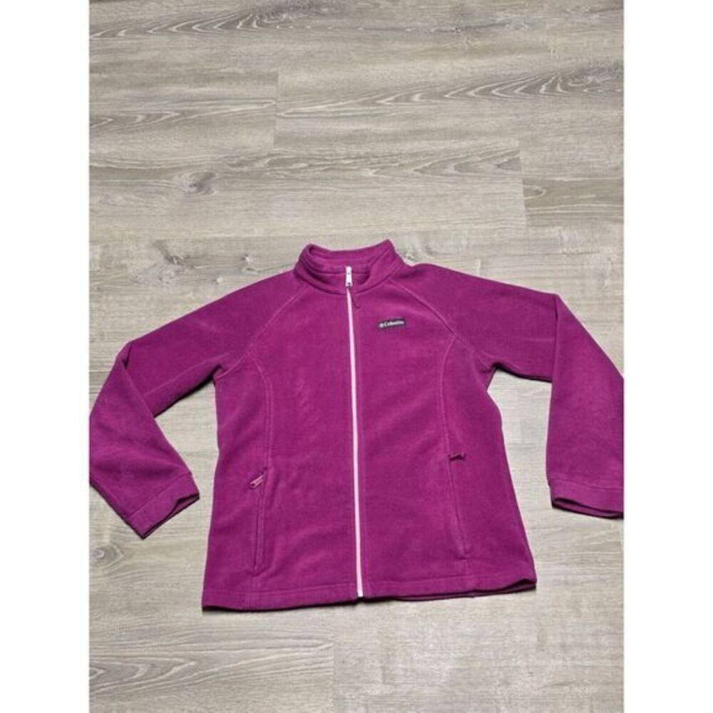 Columbia Sweater Women's Purple Fleece Full Zip Mock Neck Jacket Size XL